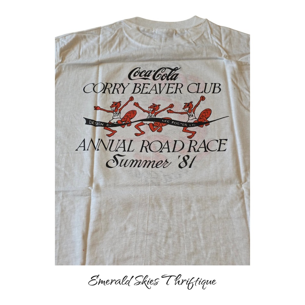 Vintage coca cola 81 beaver road race single stitch tshirt lee foster free ship - Picture 5 of 9
